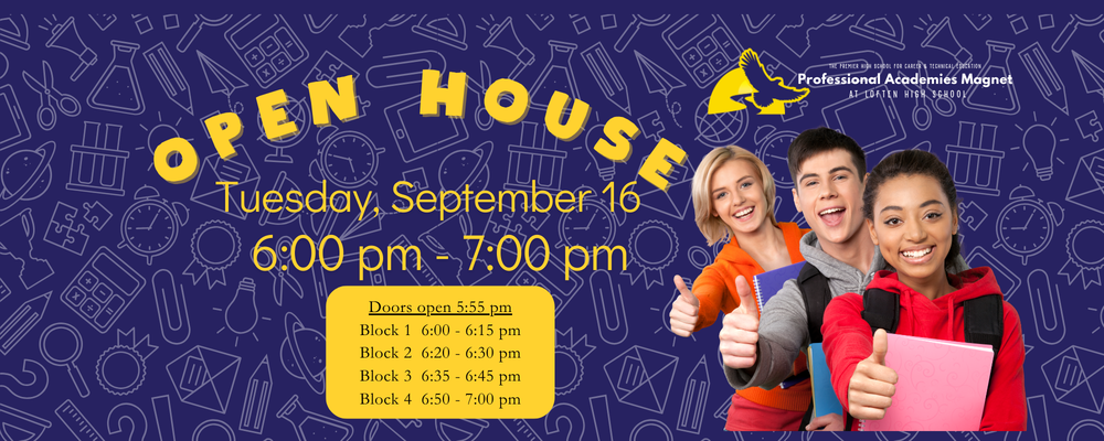 Open House September 16 at 6:00 pm