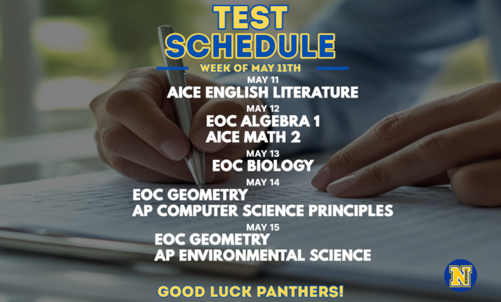 Testing schedule (Week 5.11.26)