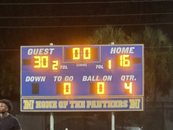 Scoreboard for the Victory over NHS