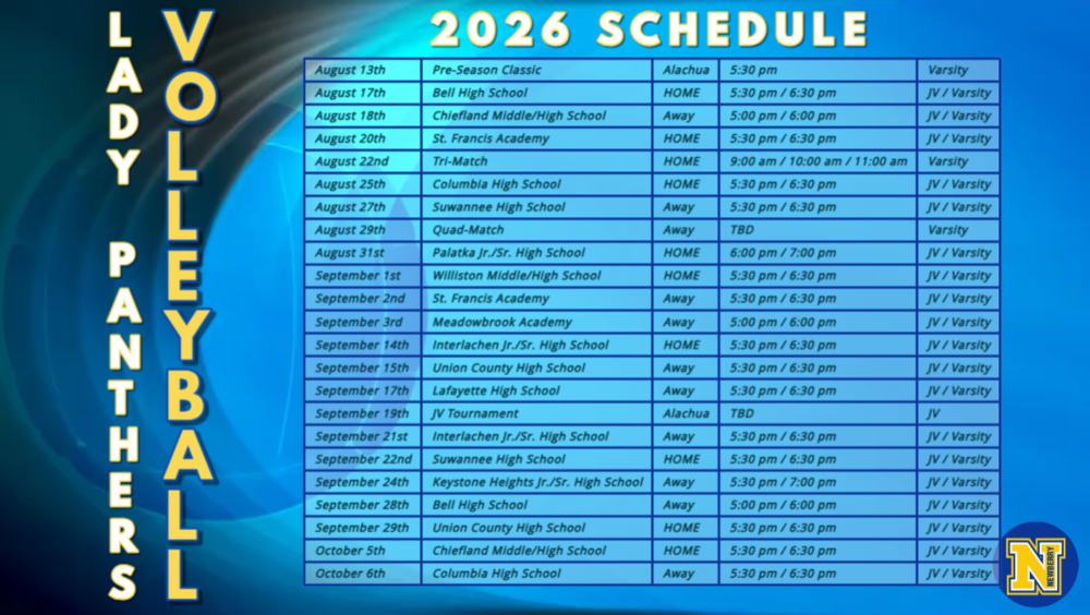 2026 Volleyball schedule