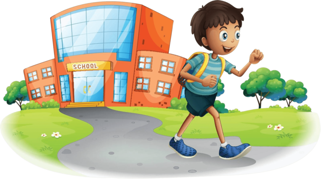 Student leaving school.