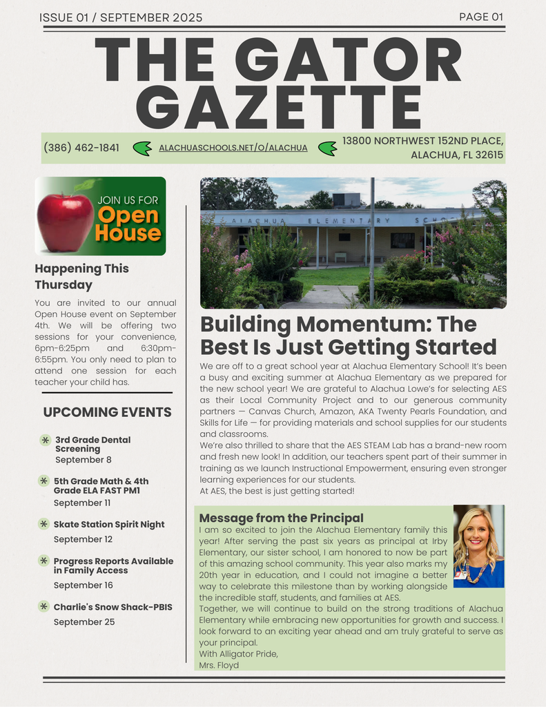 School newsletter page 1