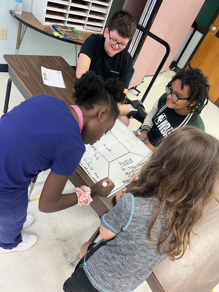 students working in class