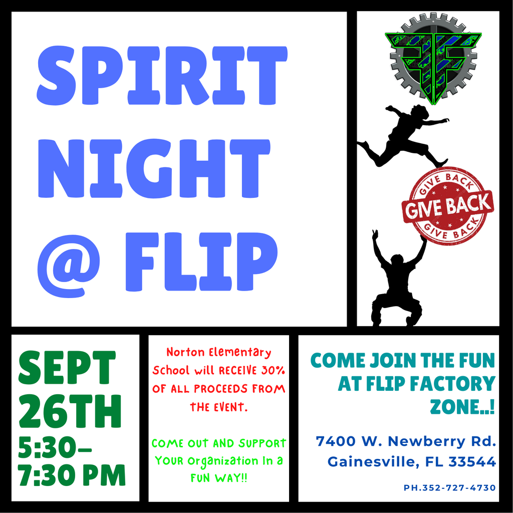 Flip Factory Spirit Night Flyer