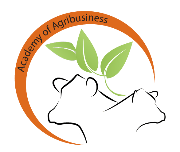 Hawthorne's Agribusiness Logo, two outlines of cows with three leaves over head in the middle