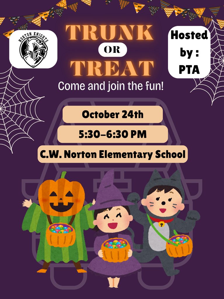 Purple Orange Illustrative Cartoon Trunk or Treat Halloween Poster-2