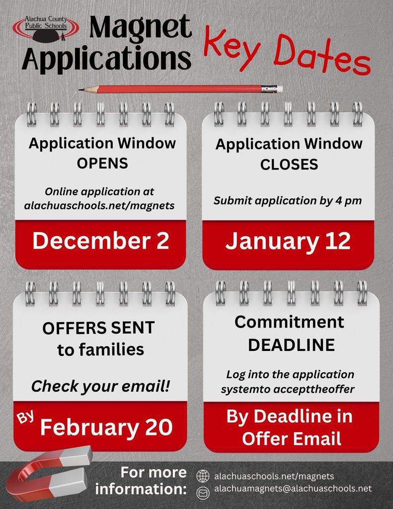 Magnet application dates flier