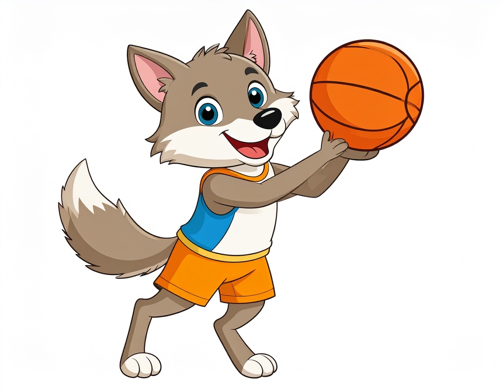 Coyote holding a basketball