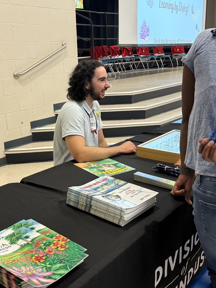 The Florida Department of Agriculture and Consumer Services shared neat specimen and had handouts for students.