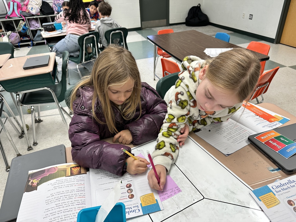 3rd graders working in class