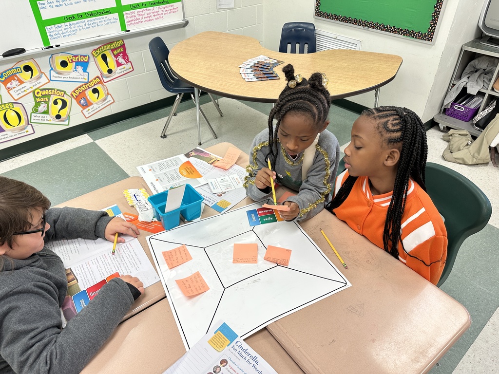 3rd graders working in class