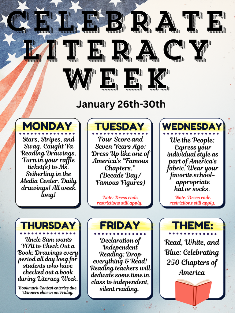 Literacy Week: 1/26-1/30. 