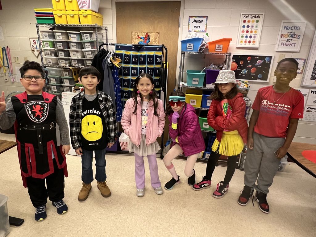 Students representing the decades