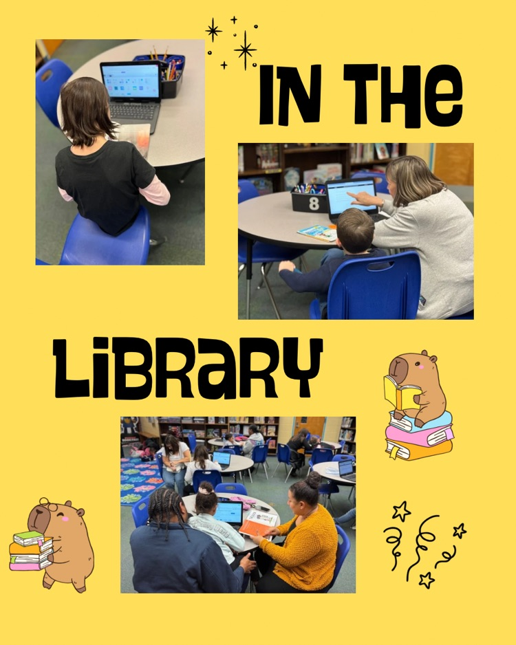 Students reading books and taking AR tests