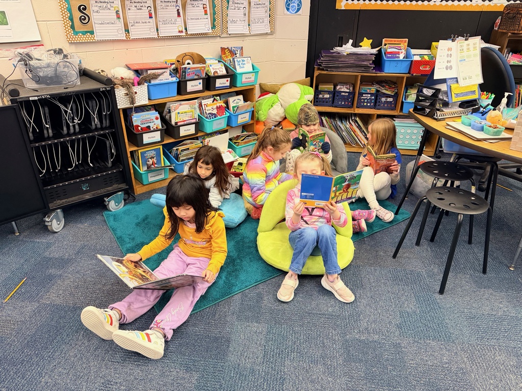 First grade participates in Drop Everything and Read
