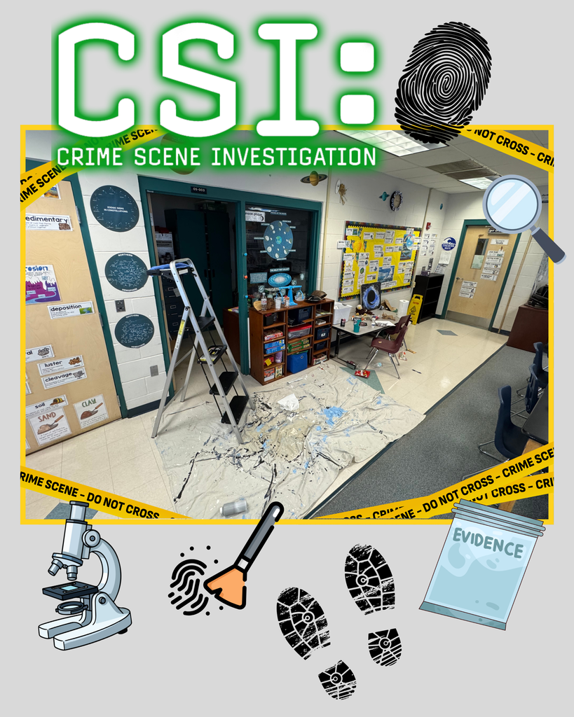 a make-believe crime scene in a science lab for students to solve the crime