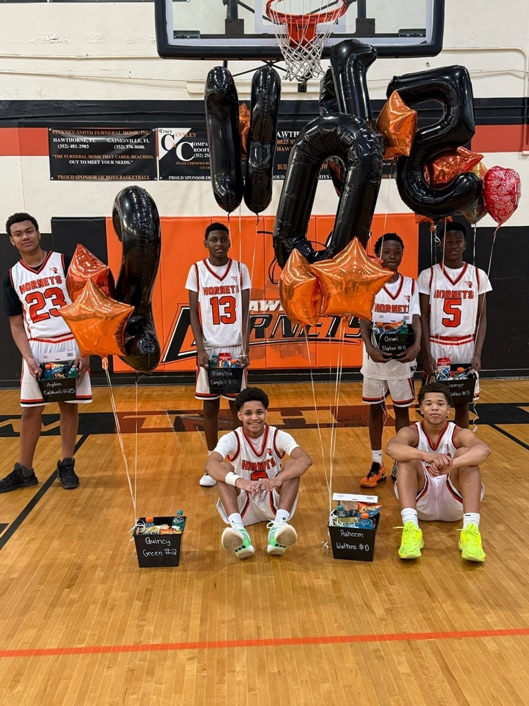 Picture of our 6th 8th Grade Basketball Players on "Senior" Night