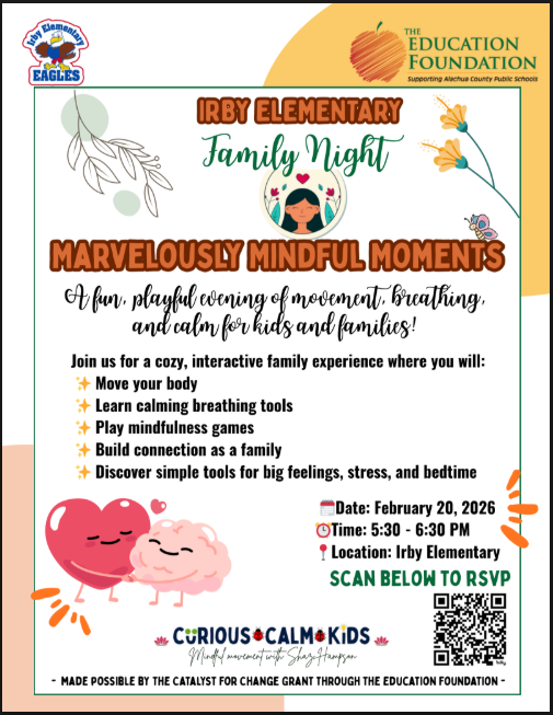 Mindful Moments flyer with information from the post
