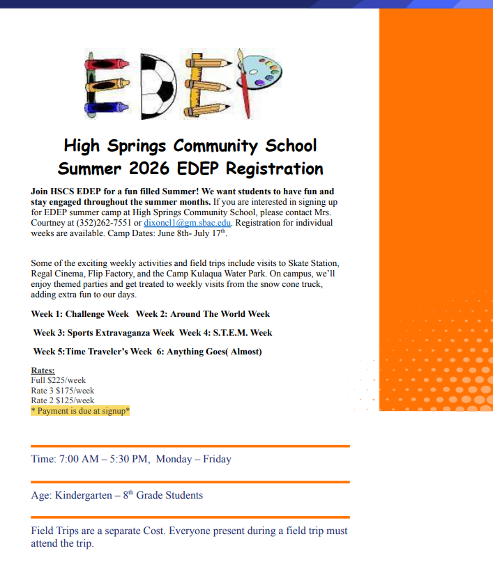 EDEP Summer 2026 Registration 