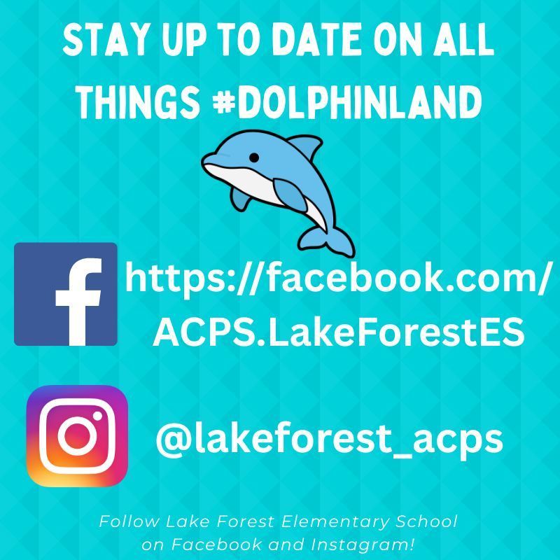 A flyer detailing social media accounts for LFES.