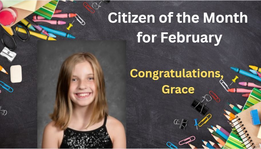 Girl with school supply background and chalk