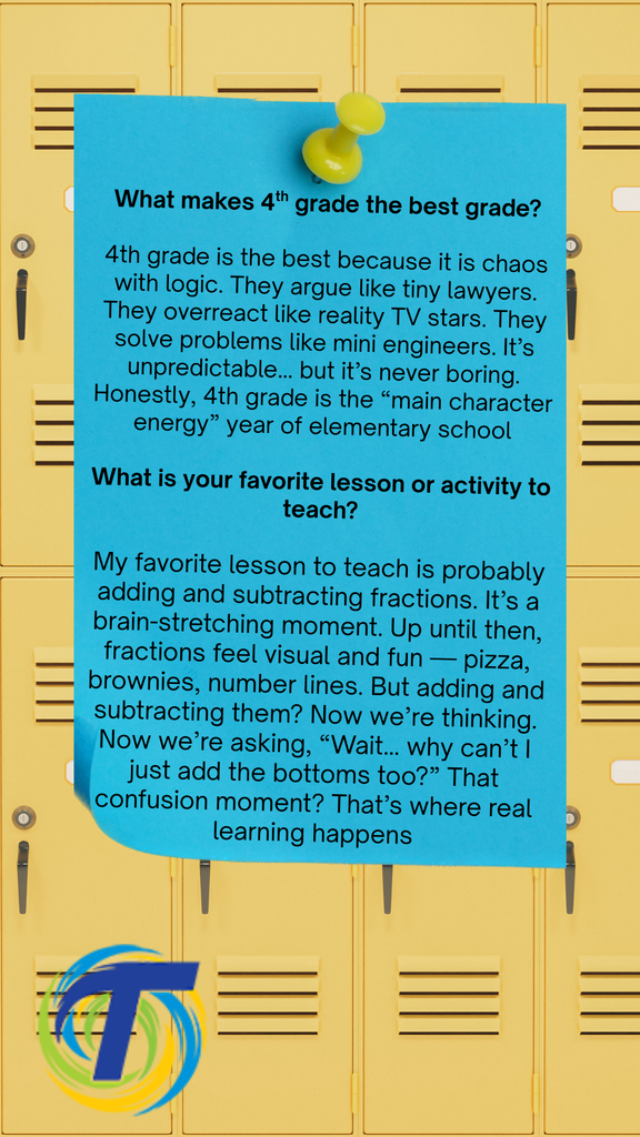 yellow lockers with blue post it note