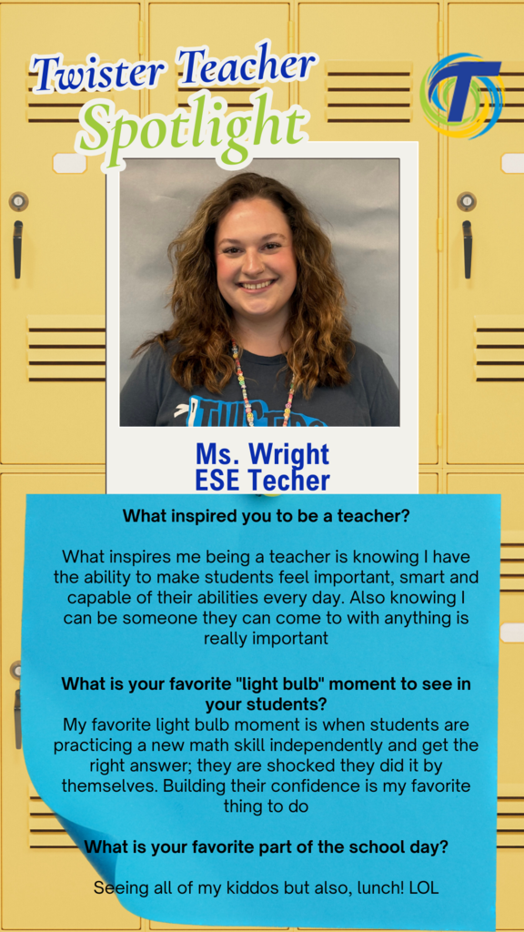 yellow lockers picture of teacher and blue post it