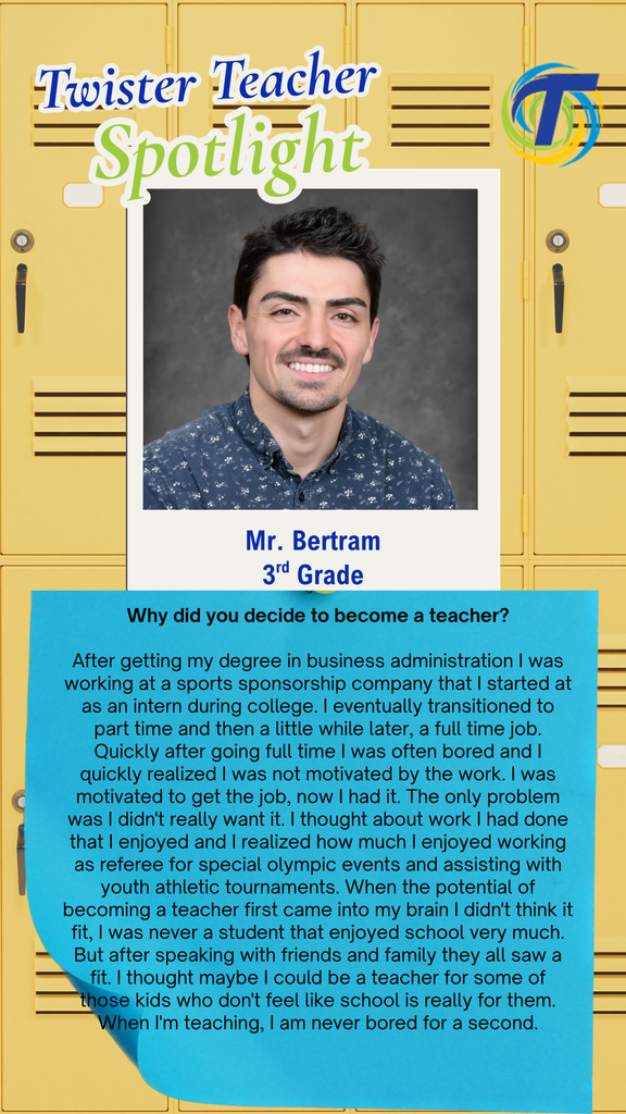 yellow locker with blue post it note and picture of teacher