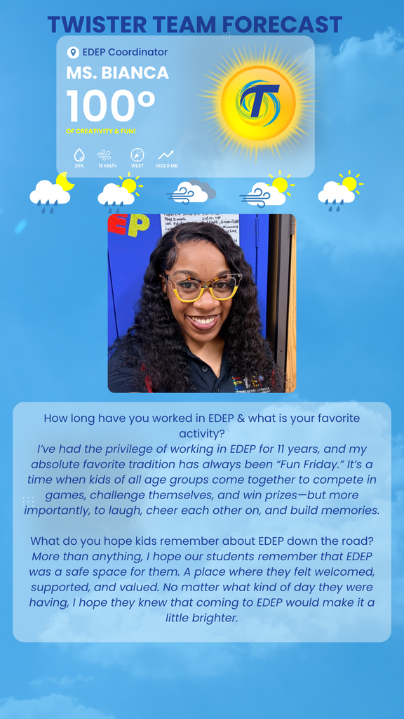 weather background and picture of employee