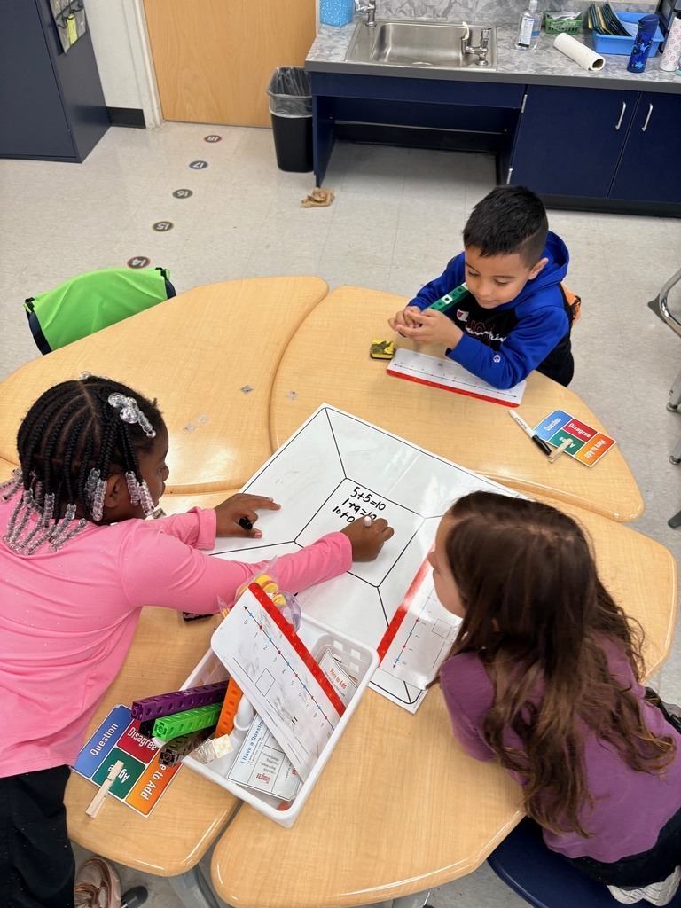 students working at desks on math