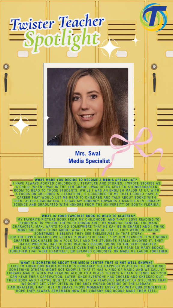 yellow lockers with picture of teacher