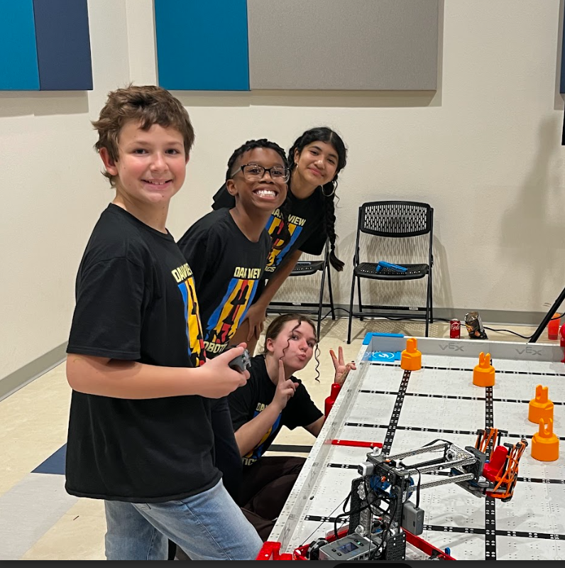 One of Oak View's robotics teams getting ready to compete at Westwood Robotics Tournament.