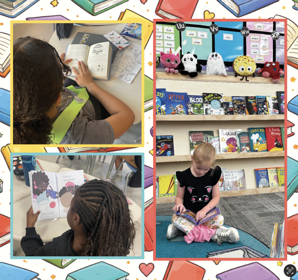 photos of children reading books