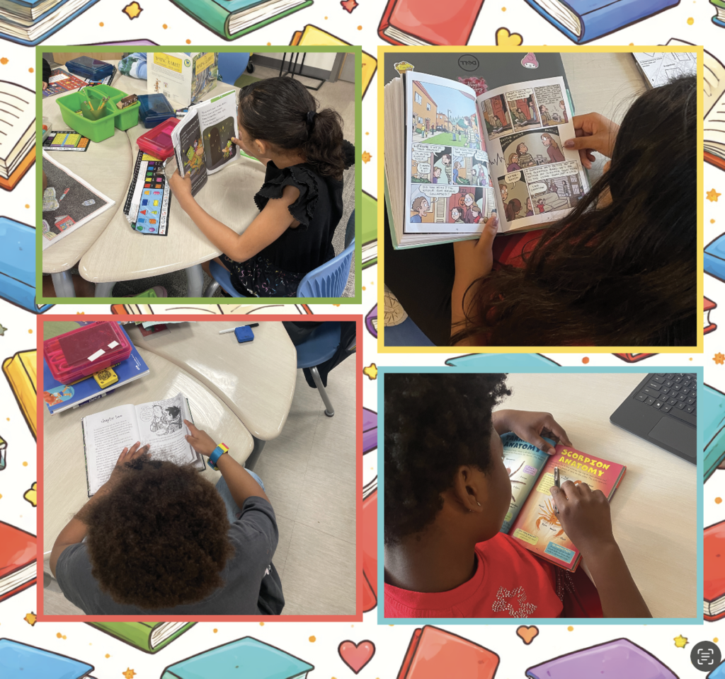 photos of children reading books