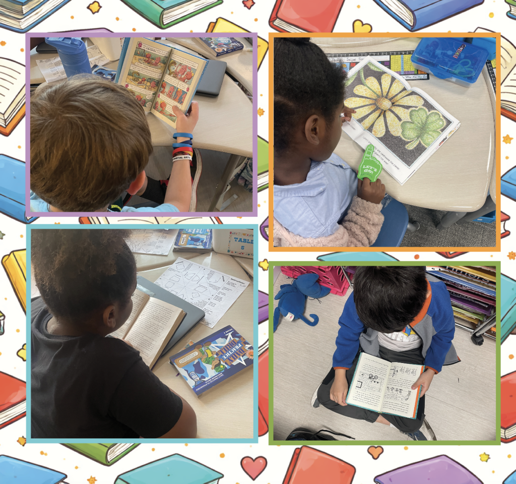 photos of children reading books