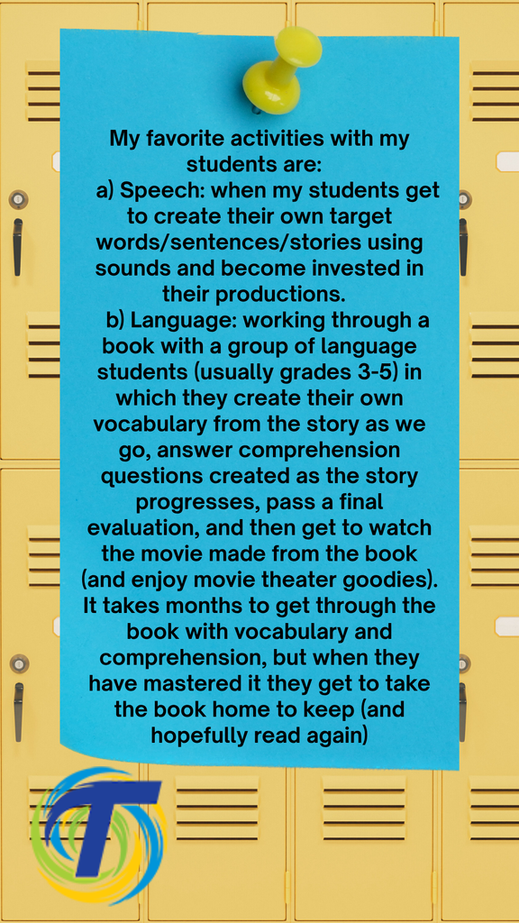 yellow lockers with blue post it note