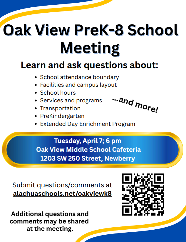 Graphic includes text in the body of the message in addition to a QR code for the link to submit questions and comments. 