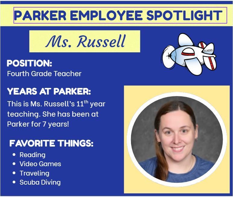 Yellow and blue color highlighting teacher with photo and favorite things