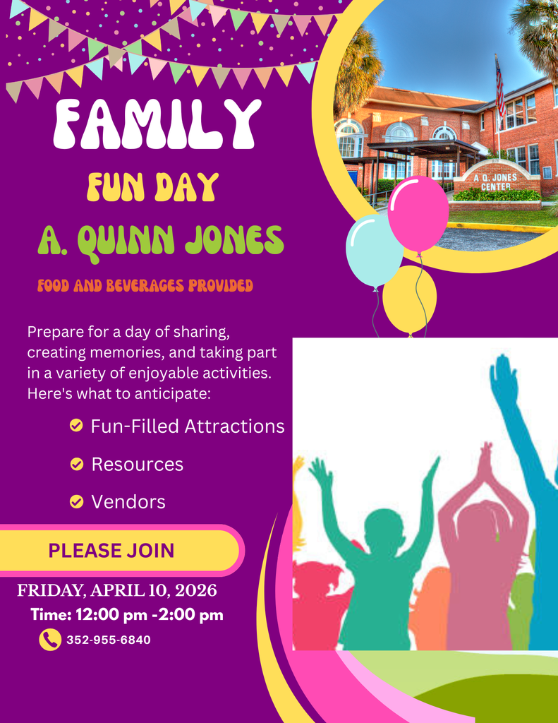 A. Quinn Jones  Center, Family Fun Day,   April 10,2026,  12pm-2pm 