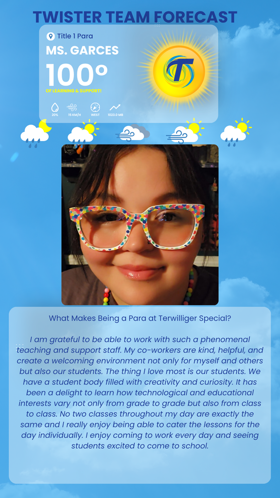 picture of teacher in glasses with blue background