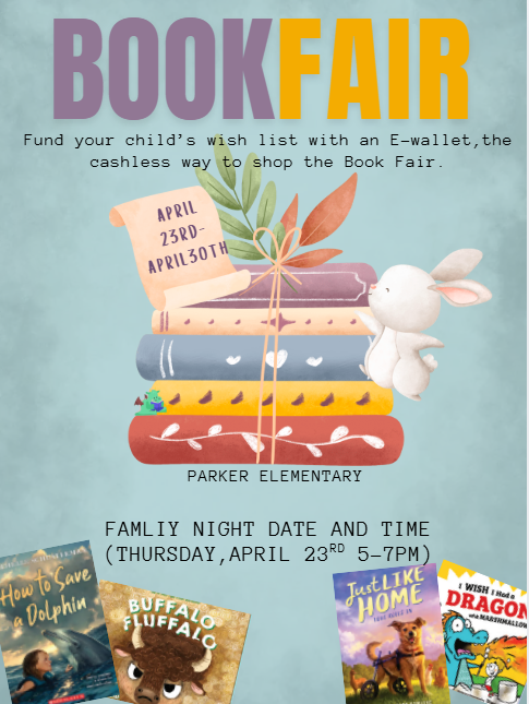 books and rabbit and colored photos of books at bookfair