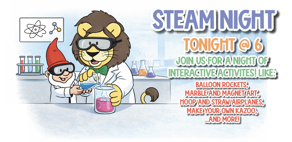 Steam night is tonight at 6:30! 