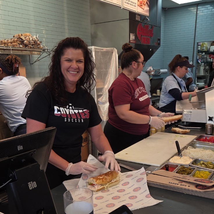 Ms. Haney & Dean Suggs taking orders
