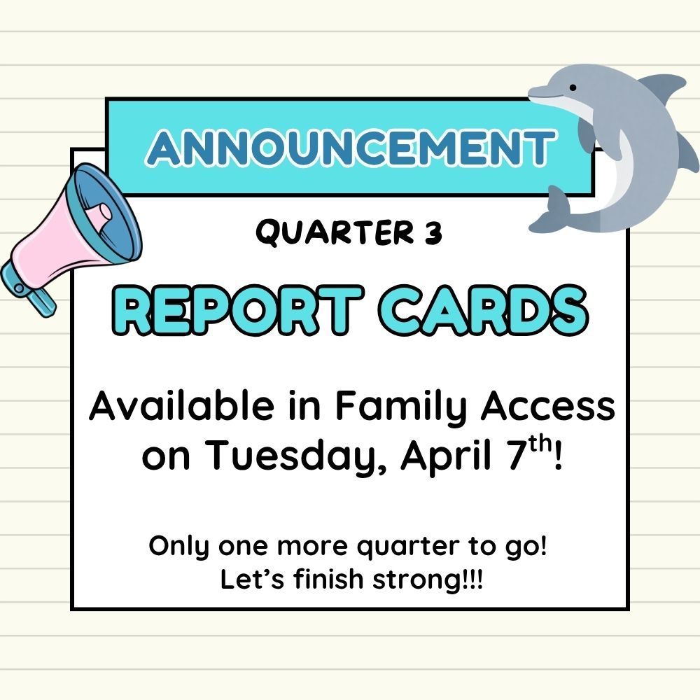 Information about report card release dates.