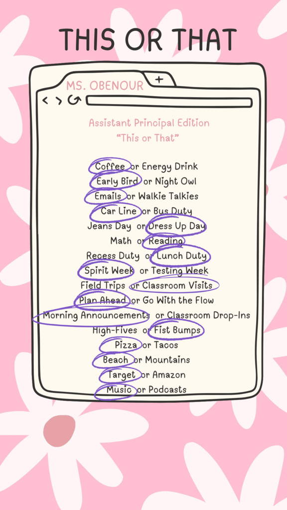 pink background with flowers and a white clipboard