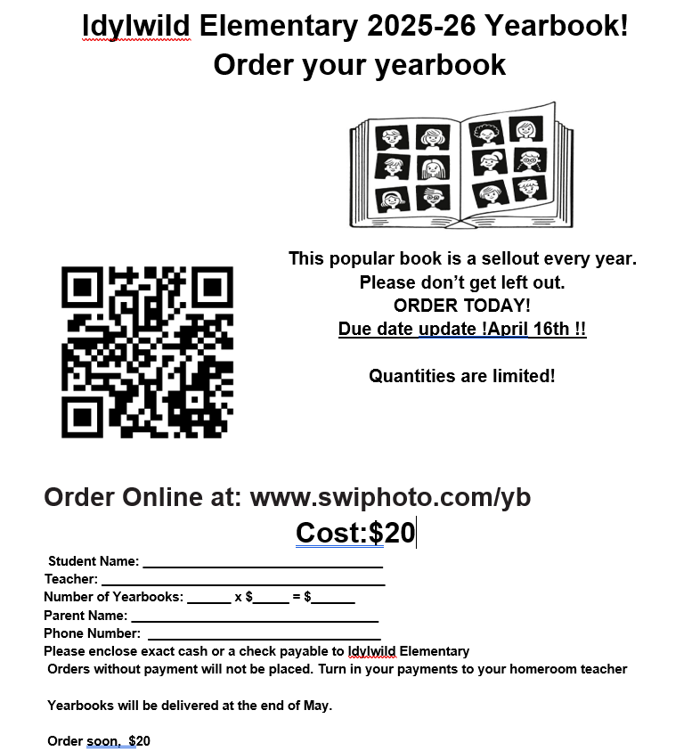 Order your Yearbook today!!