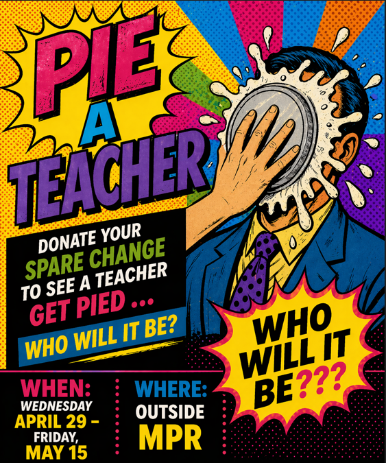 A single hand smashes a cream pie into the face of a man in a suit and tie