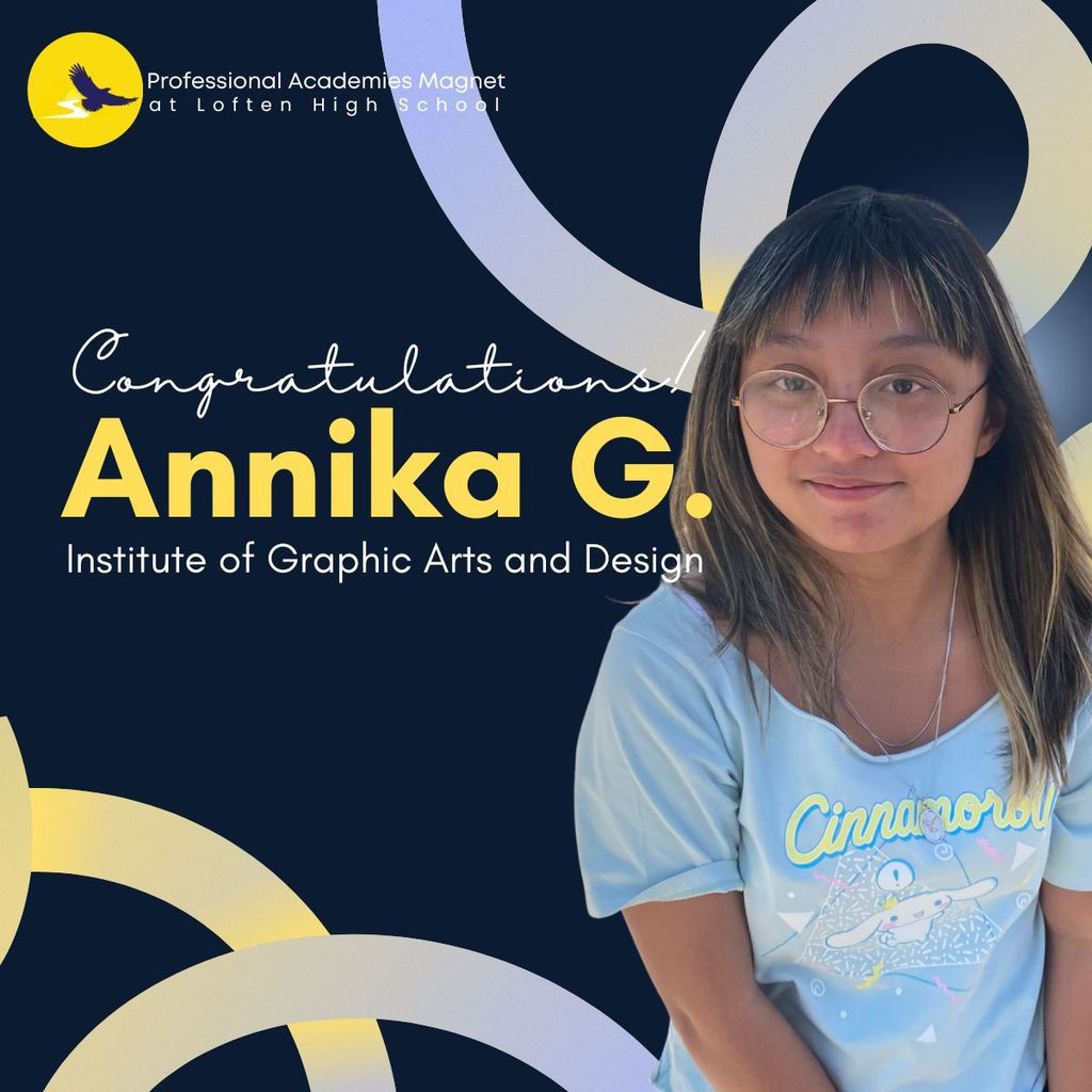 Photo of IGAD student with the words congratulations Annika