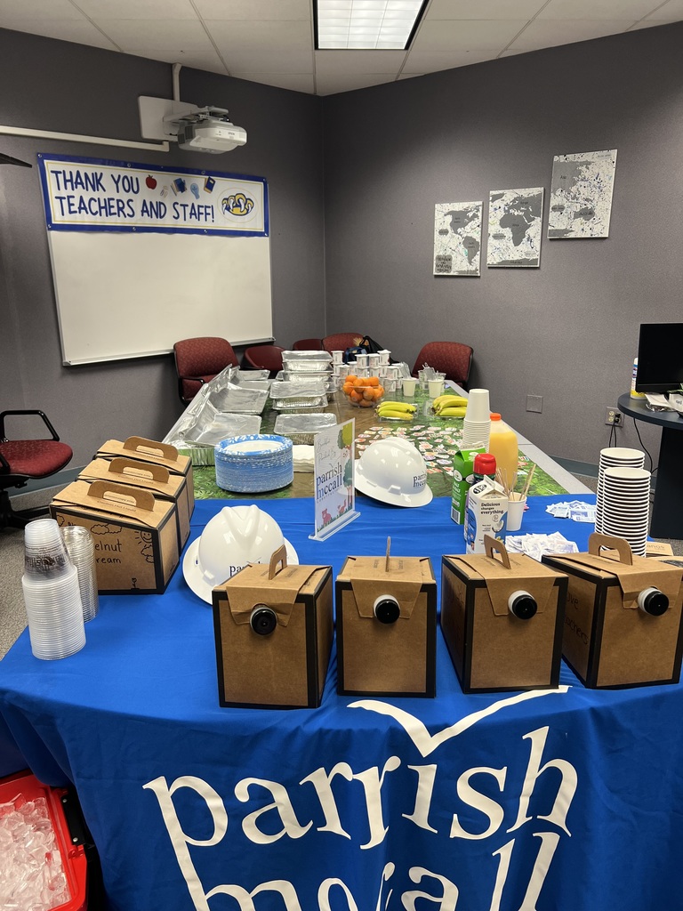 Breakfast spread for teacher and staff appreciation.