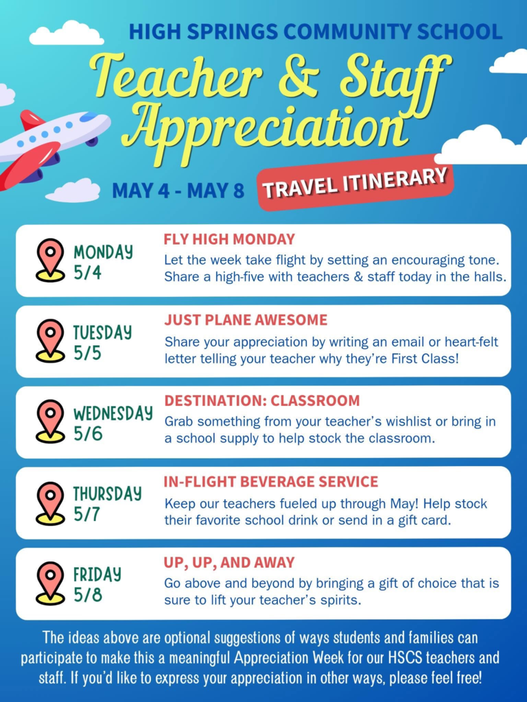 HSCS staff and teacher appreciation week 2026